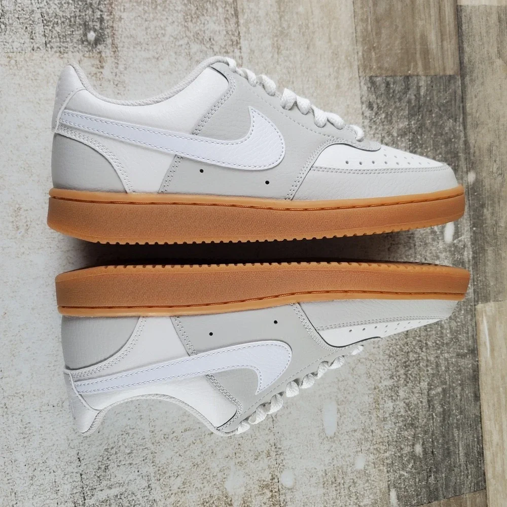 Nike Court Vision Low Womens Shoes Sz 7 Light Bone White Phantom Lace Up Sneaker